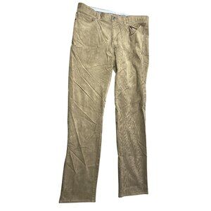 Peter Millar Mens Corduroy Pants 36 x 34 Olive Green Slim Fit